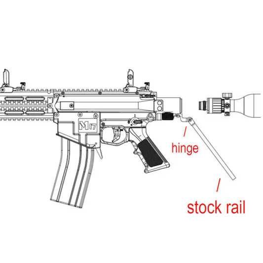 Marker Parts - Valken M17 Hinge & Stock Rail