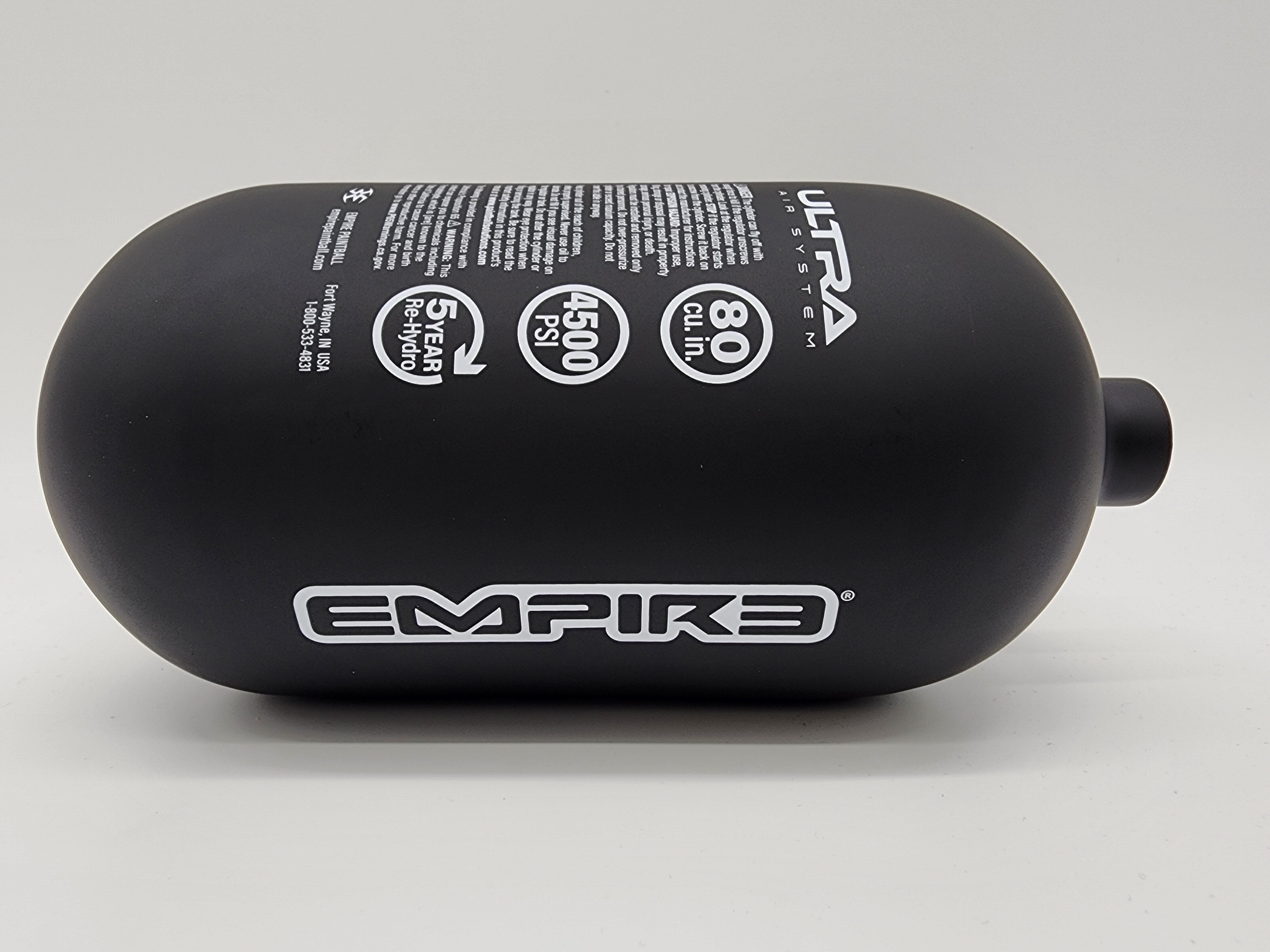 Empire Ultra Light Tank - 80ci White Tank with Black Logo (Bottle Only)