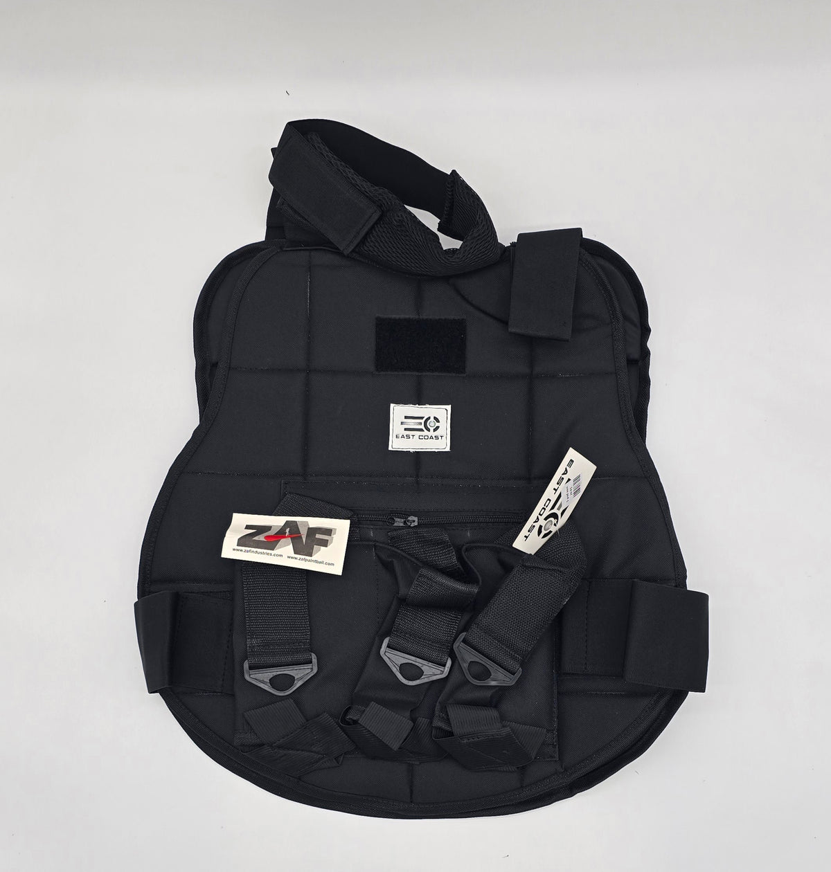 3 Pod | Padded Paintball Chest Protector | Attached Neck Protector | Black | East Coast