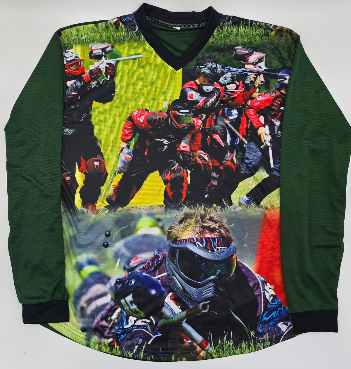 green red players 2 pic split | Paintball Practice Jersey