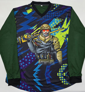 navy green army dude blue & purple | Paintball Practice Jersey