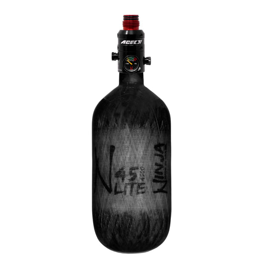 Ninja Lite Carbon Fiber Air Tank - 45/4500 With Regulator | BLACK TRANSLUCENT 45 LITE