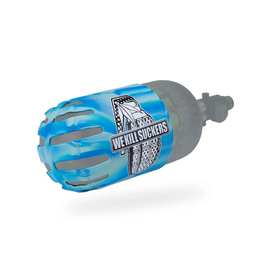 Bunkerkings - Knuckle Butt Paintball Air Tank Cover - WKS Grenade - Cyan