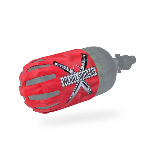 Bunkerkings - Knuckle Butt Paintball Air Tank Cover - WKS Knife - Red