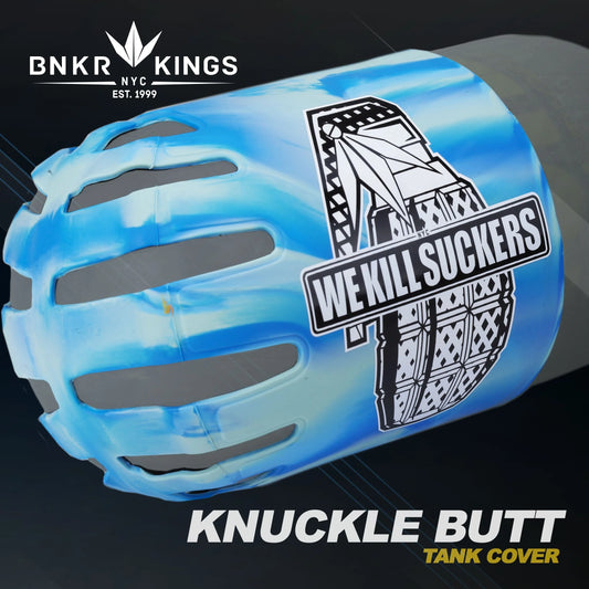 Bunkerkings - Knuckle Butt Paintball Air Tank Cover - WKS Grenade - Cyan