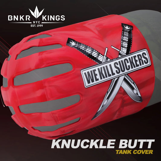 Bunkerkings - Knuckle Butt Paintball Air Tank Cover - WKS Knife - Red
