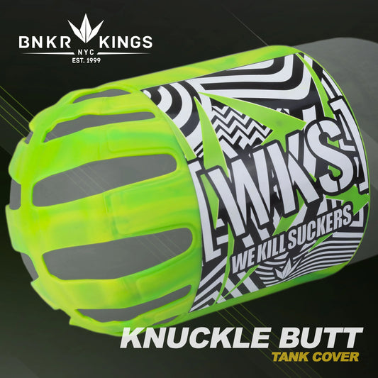 Bunkerkings - Knuckle Butt Paintball Air Tank Cover - WKS Shred - Lime
