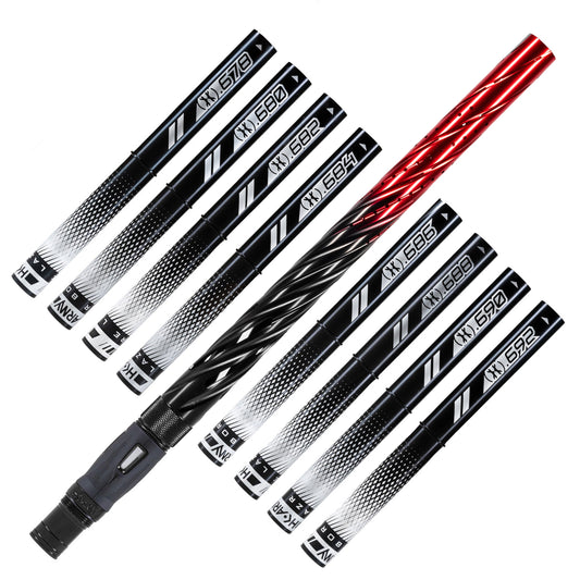 LAZR Elite Orbit Barrel Kit - 15' Black/Red Fade - Black Inserts - Cocker Threads