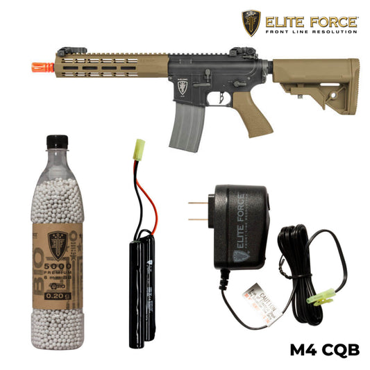 Elite Force M4 CQB-6mm | FDE | Airsoft Rifle Marker Package
