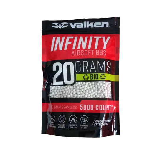 Valken Infinity 0.20g BIO 5,000 ct Airsoft BBs White