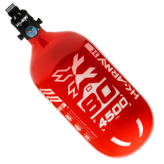 80ci / 4500Psi - Rush - Extra Lite Carbon Fiber Tank - Pro V2 Reg - Red/White