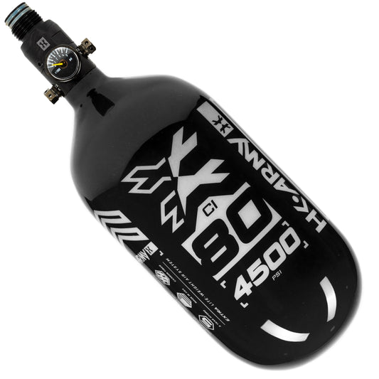 80ci / 4500Psi - Rush - Extra Lite Carbon Fiber Tank - Standard Reg - Black/White