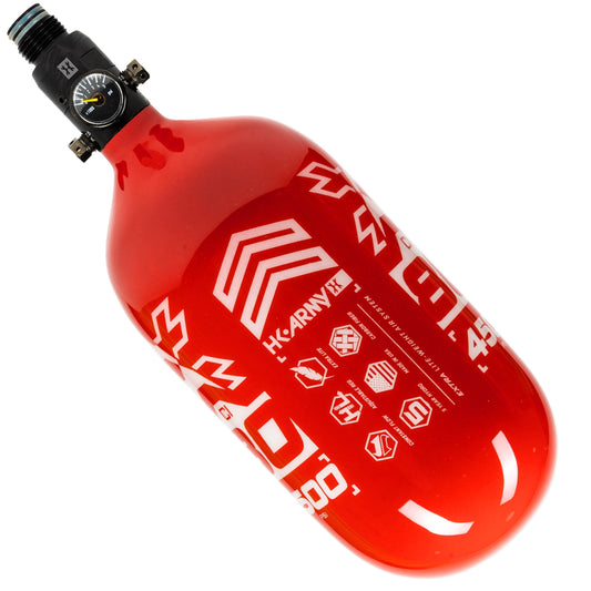 80ci / 4500Psi - Rush - Extra Lite Carbon Fiber Tank - Standard Reg - Red/White