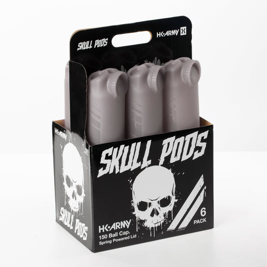 Skull Pods - High Capacity 150 Round - Smoke/Black - 6 Pack