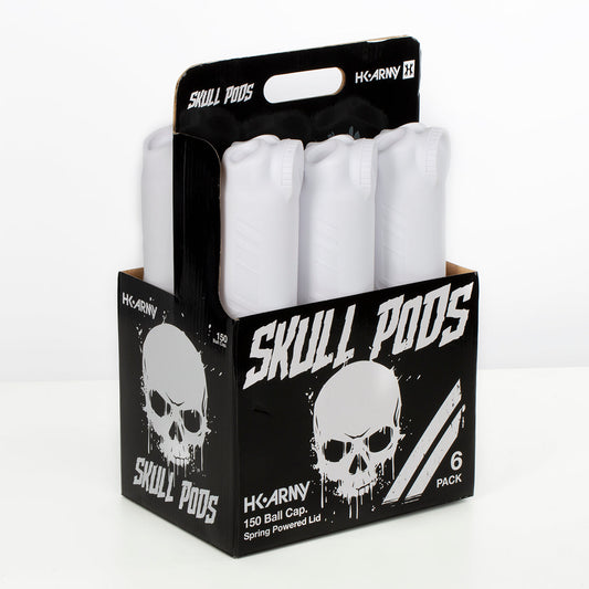 Skull Pods - High Capacity 150 Round - White/Black - 6 Pack