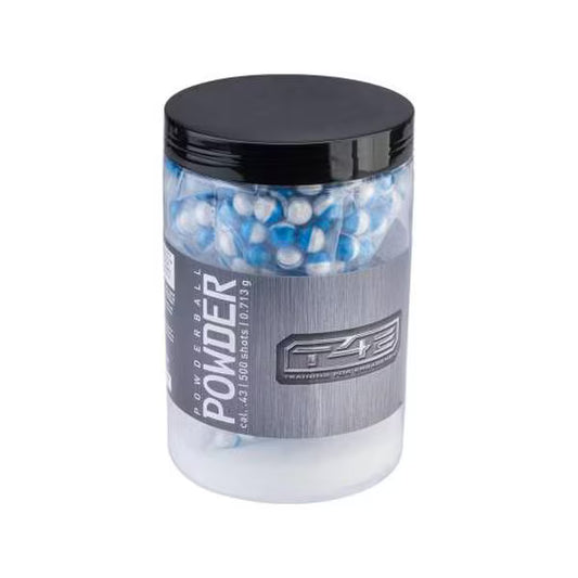 Paintballs - T4E 43 cal 500ct Jar-Powder Ball-Blue/White