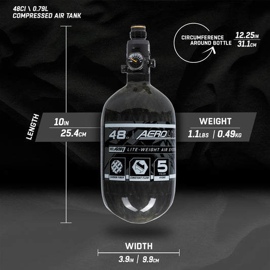 AeroLite Carbon Fiber Tank - 48ci / 4500psi - Smoke