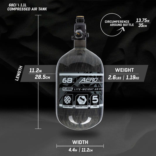 AeroLite Carbon Fiber Tank - 68ci / 4500psi - Smoke