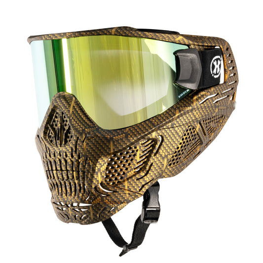 HSTL Skull Goggle "Machine Gold" W/ Gold Lens | Paintball Goggle | Mask | Hk Army