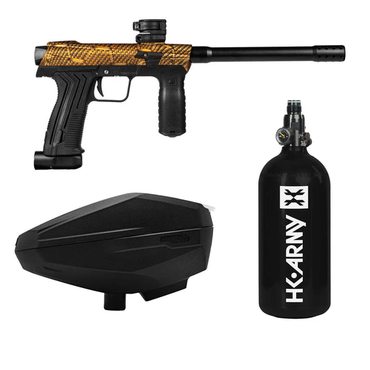 HK EMEK Mechanical Marker Package "Machine Gold" with Speedster Loader and 48ci HPA Tank