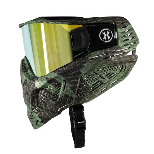 HSTL Skull Goggle "Snake Green" W/ Gold Lens | Paintball Goggle | Mask | Hk Army