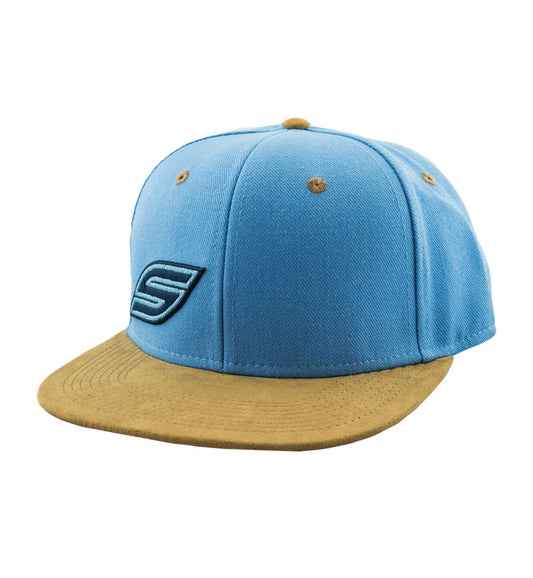 Snapback Hat, Baby Blue, Tobacco Suede Bill | Social Paintball | Headwear Hats
