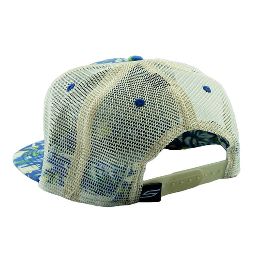 Snapback Hat, Blue Flower Trucker | Social Paintball | Headwear Hats