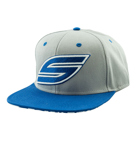 Snapback Hat, Gray, Royal Blue S | Social Paintball | Headwear Hats