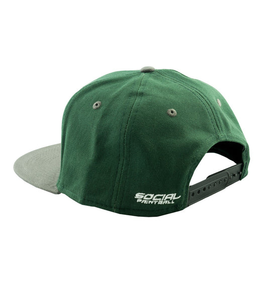 Snapback Hat, Forest Green, Charcoal Gray S | Social Paintball | Headwear Hats