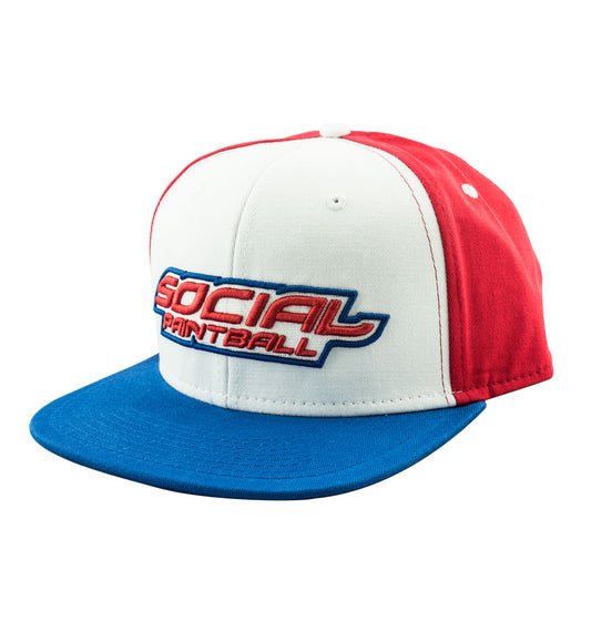 Snapback Hat, Social USA, Red White, Blue Bill | Social Paintball | Headwear Hats