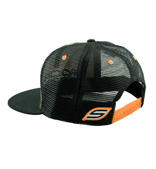 Snapback Hat, Tiger Camo Black Bill Trucker | Social Paintball | Headwear Hats