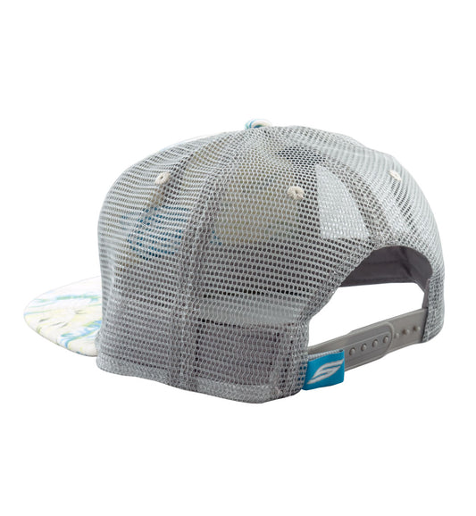 Snapback Hat, White Flower Trucker | Social Paintball | Headwear Hats