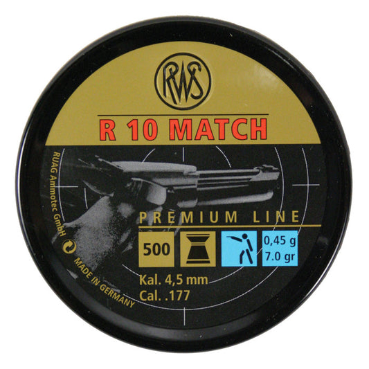 Rws R10 Match .177 Premium Line Light 4.50 Mm 7.0 G (500 Ct) | Buy Airgun Pellet Ammo