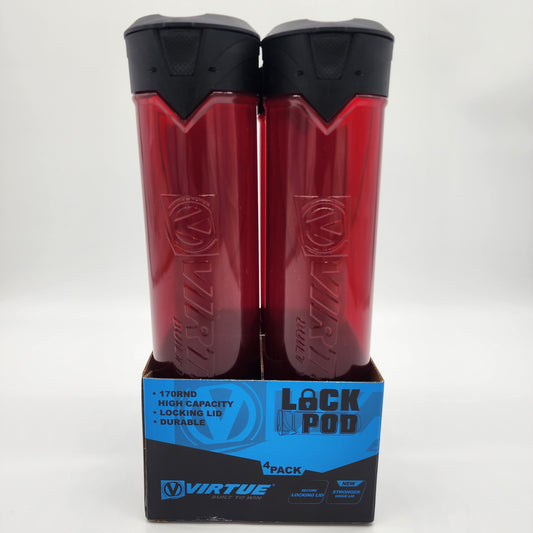 Virtue V2 Lock Lid 170 Round Pod 4-Pack - Red