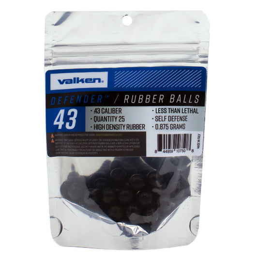 Shop Valken Rubber Balls | Defender .43 Caliber Hard - 25Ct