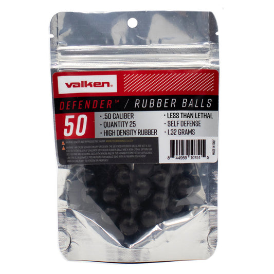 Shop Valken Defender Rubber Balls | .50 Caliber Hard - 25Ct