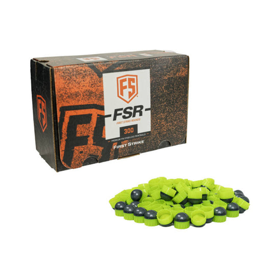 First Strike 300 Round - Smoke/Green - Green Fill | Shop Paintball