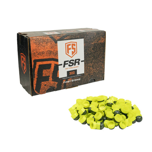 First Strike 300 Round - Smoke/Yellow - Yellow Fill | Shop Paintball