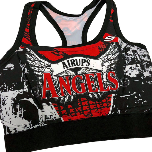Grit Women's Racerback Padded Sports Bra, Airups Angels Edition