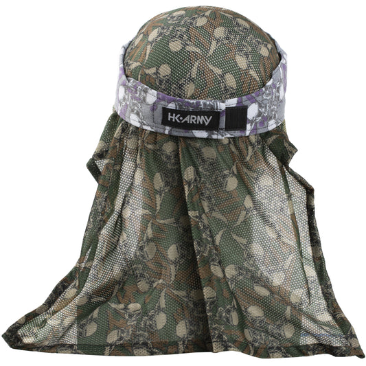 Hk Army Skulls - Hostilewear Headwrap - Purple Skulls / Forest Skull Mesh