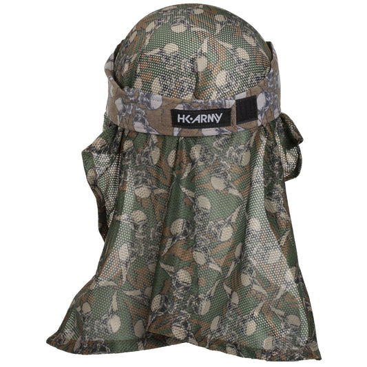Hk Army Skulls - Hostilewear Headwrap - Tan Skulls / Forest Skull Mesh