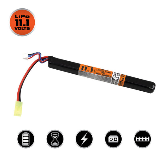Valken Lipo 11.1V 1000Mah 30C Compact Stick Airsoft Battery (Small Tamiya)