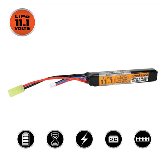 Valken Lipo 11.1V 1200Mah 30C/50C Stick Airsoft Battery (Small Tamiya)