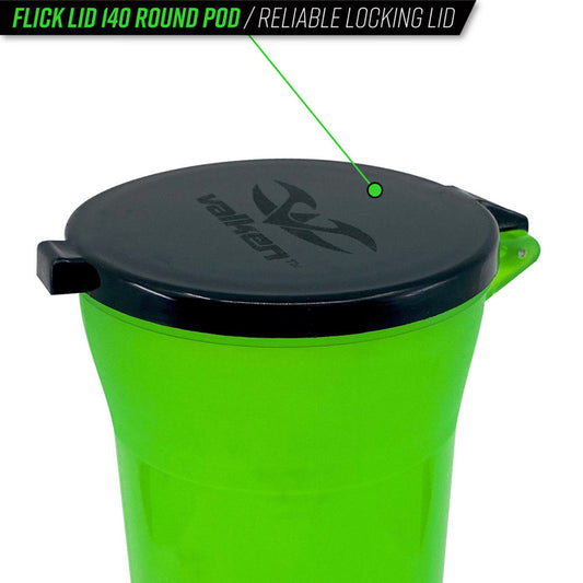 Valken "Flick Lid" 140Rd Paintball Pods - Neon Green