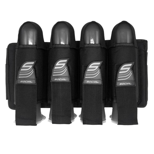Smpl Pod Pack Harness, 4 Pod Holders Black | Social Paintball