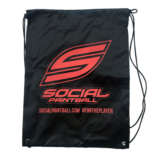 Drawstring Backpack, Black | Social Paintball