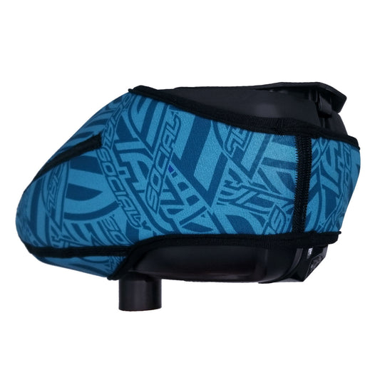Omni Universal Hopper Cover, Blue Social Pattern | Paintball Hopper/Loader Cover | Social Paintball