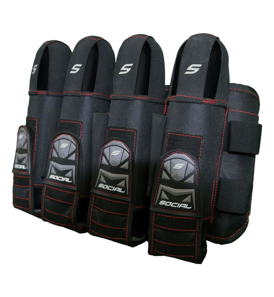 Grit Pod Pack Harness, 4+7 Black Red | Social Paintball Harness