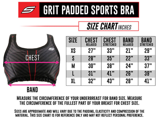 Grit Women's Racerback Padded Sports Bra, Stealth Black