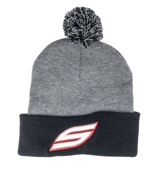 Pom Pom Beanie, Gray Black | Social Paintball Beanies